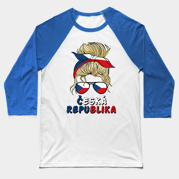 Ceska Czech Republic Flag Girls Czech Girl Kids Baseball T-Shirt by qwertydesigns